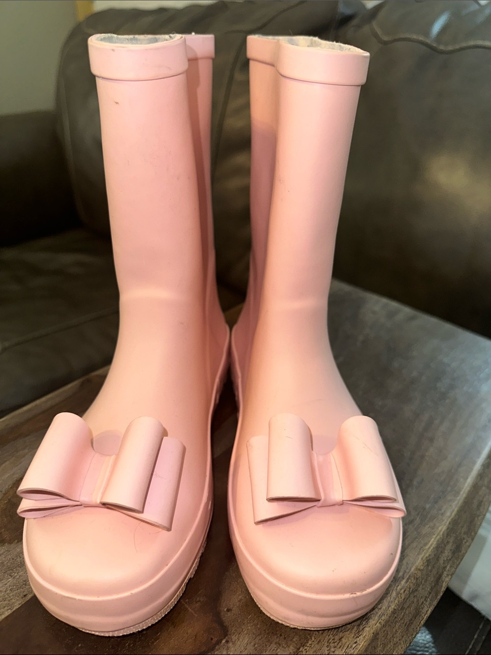 SweetHoney Pink Kids Rain Boots with Front Bow